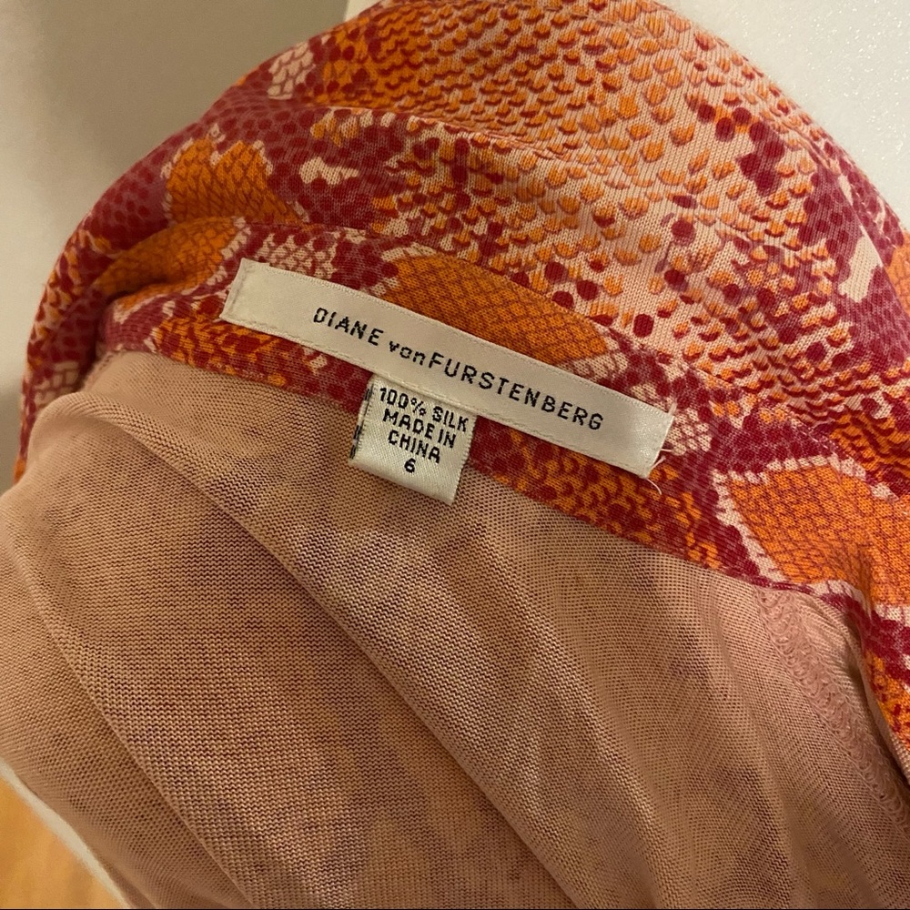 Diane Von Furstenberg silk python snake print silk jersey dress size 6 - Picture 6 of 10